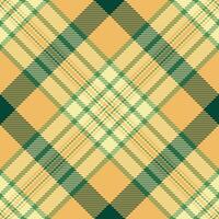 Festival texture textile seamless, multicultural plaid fabric background. Gift paper check pattern tartan in amber and yellow colors. vector