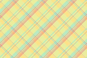 Outside pattern textile plaid, pyjamas texture check seamless. Gingham background tartan fabric in light and orange colors. vector