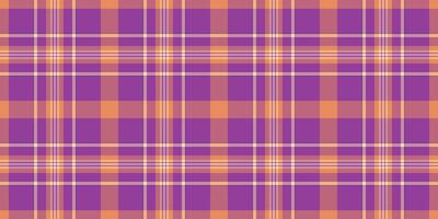 Vibrant purple and orange plaid pattern. Perfect for textile design, fashion, web backgrounds, and scrapbooking. A stylish and versatile texture for various creative projects. vector