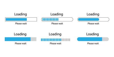 Loading bar icon set. Loading or Installing process bar icon. Progress Bar. vector