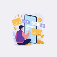 Mobile Payment App User Interface Design Illustration vector