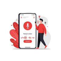Using Voice Assistant on Mobile Phone with Microphone App Feature vector