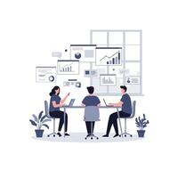 Team Data Analysis Meeting Collaboration Business Strategy vector