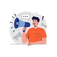 Man Announcing with Megaphone Illustration vector