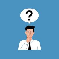 Thinking Man Question Mark Illustration Business Decision vector