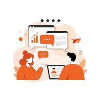 Online Business Collaboration Team Meeting Data Analysis vector
