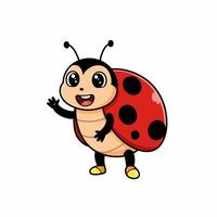 Adorable Cartoon Ladybug Illustration Happy Bug Design vector