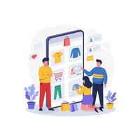 Mobile Shopping App Easy Online Clothes Purchase vector