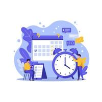 Effective Time Management Planning Calendar Clock vector