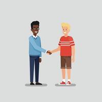 Two Men Shaking Hands Business Deal Agreement Illustration vector