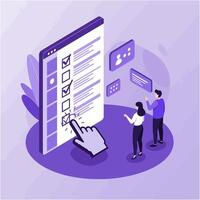Online Survey Checklist Team Collaboration Feedback Form vector