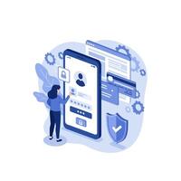 Secure Mobile App Login User Interface Design vector