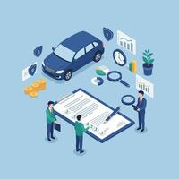 Car Insurance Policy Review Process with Agents vector