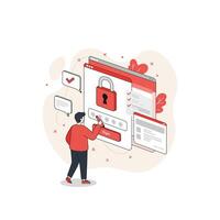 Secure Online Login Process Illustration User Interface Design vector