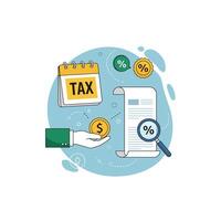 Tax Time Planning Guide Document and Coin vector