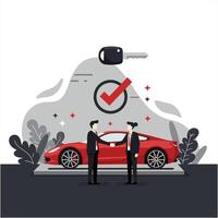 New Car Dealership Agreement Handshake and Key vector