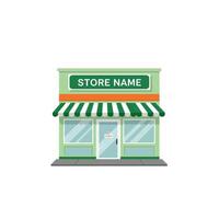 Green Store Building Illustration for Business Branding vector
