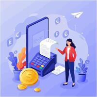 Mobile Payment Processing Illustration Modern Technology vector