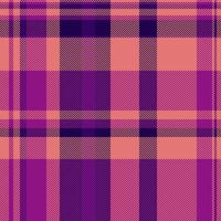 Romance check seamless, plank pattern fabric tartan. Manufacturing texture plaid textile background in magenta and red colors. vector
