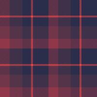 Slim check tartan pattern, stripped seamless fabric. Elegant texture plaid background textile in dark and red colors. vector