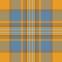 Creativity texture plaid , trim background check pattern. Checker fabric textile seamless tartan in amber and cyan colors. vector