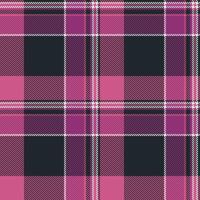 Carnival texture textile, effect tartan check fabric. Dreamy plaid pattern background seamless in dark and pink colors. vector