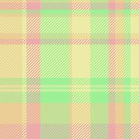 Styling tartan fabric seamless, satin background texture pattern. Scratched plaid check textile in pale goldenrod and green colors. vector