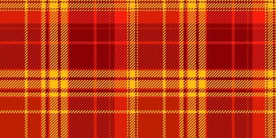 Vibrant red and gold plaid pattern. Perfect for autumnal designs, textile prints, or warm, energetic backgrounds. This seamless texture evokes feelings of comfort and festivity. vector