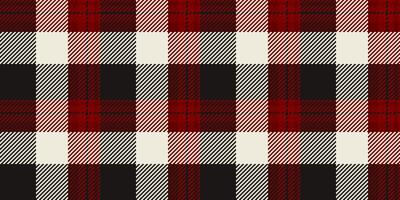 Classic red, black, and white plaid pattern. Perfect for textile design, apparel, or seasonal projects. Seamless repeat texture with a rustic, stylish feel. vector