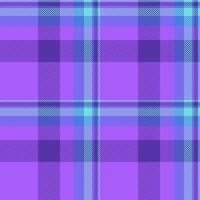 Intricate check tartan plaid, spring fabric pattern . Curved texture textile seamless background in violet and indigo colors. vector