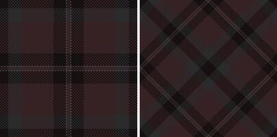 Check fabric of plaid seamless textile with a pattern tartan texture background. Set in dark colors in thanksgiving fashion for a cozy celebration. vector