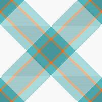 Stylish teal, orange, and white plaid pattern. Perfect for textile designs, website backgrounds, or fashionrelated projects. Clean, modern, and versatile design suitable for various applications. vector