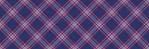 Stylish diagonal plaid pattern in navy blue, pink, and white. Perfect for textile design, website backgrounds, or fashion illustrations. vector