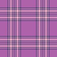 Mat check tartan pattern, effect fabric texture. Ireland textile background seamless plaid in magenta and indigo colors. vector
