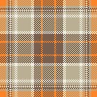 Repeating tartan seamless, summer pattern background check. Abstract textile plaid texture fabric in orange and pastel colors. vector