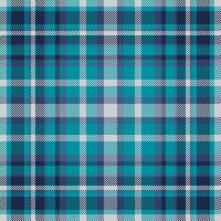 Kilt plaid fabric textile, pixel seamless texture pattern. Bedroom background tartan check in cyan and dark colors. vector