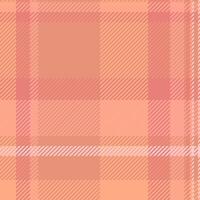 Soft coral and peach plaid pattern. A subtle yet stylish texture perfect for website backgrounds, textile designs, or fashion projects. Evokes feelings of warmth, comfort, and understated elegance. vector