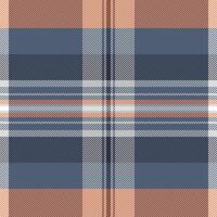 Summertime fabric pattern tartan, buffalo plaid textile . Hounds tooth texture seamless check background in blue and orange colors. vector