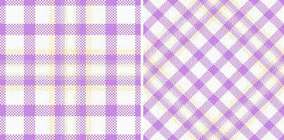 Background pattern of check fabric plaid with a tartan seamless texture textile. Set in happy colors for fashion bandanas in cool style. vector