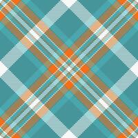 Kilt texture background pattern, azul plaid seamless check. Symmetry textile fabric tartan in cyan and white colors. vector
