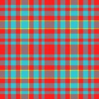 Advertisement textile tartan, difficult pattern seamless fabric. Simple plaid check background texture in red and cyan colors. vector
