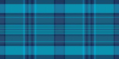 Business texture check pattern, cultural plaid fabric. New tartan seamless textile background in cyan and blue colors. vector