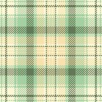 Elegant pastel green and beige plaid pattern. Perfect for textile design, website backgrounds, or fashion projects. Seamless repeat design offers versatile application for various creative uses. vector