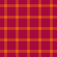 Vibrant maroon and orange plaid pattern. Perfect for fall designs, textiles, or website backgrounds. Striped design offers a textured, stylish look. vector
