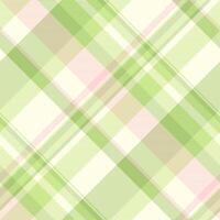 Winter background texture pattern, checking check seamless textile. Wallpaper plaid fabric tartan in light and green colors. vector