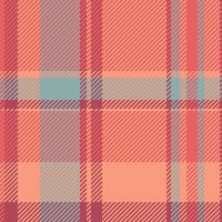 Stylish coral and teal plaid pattern. Perfect for textile design, fashion, website backgrounds, or any project needing a touch of modern, textured elegance. vector
