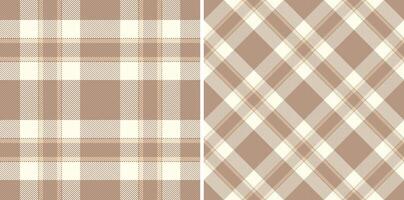 Elegant neutral plaid patterns perfect for textile design, fashion, home decor, or website backgrounds. Two variations offer versatility. vector