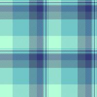 Skirt fabric pattern seamless, knot texture check textile. Fall plaid tartan background in cyan and light colors. vector