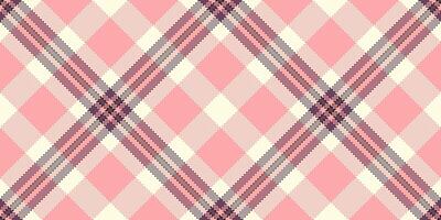 Elegant pink and cream pixelated plaid pattern. Ideal for textile design, fashion, websites, and branding. Subtle yet stylish, this repeating design offers a touch of modern sophistication. vector