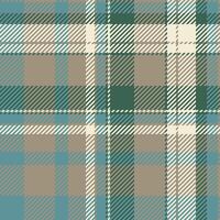 Aesthetic pattern background texture, editable plaid fabric. Tidy check textile seamless tartan in pastel and cyan colors. vector